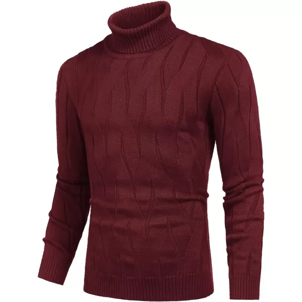 COOFANDY Men's Slim Fit Turtleneck Sweater Long Sleeve Casual Knitted Pullover Sweaters