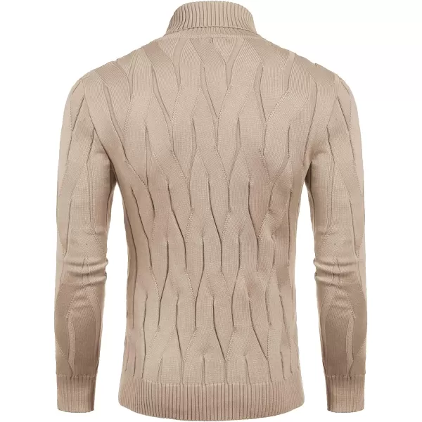 COOFANDY Men's Slim Fit Turtleneck Sweater Long Sleeve Casual Knitted Pullover Sweaters