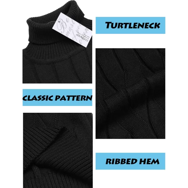 COOFANDY Men's Slim Fit Turtleneck Sweater Long Sleeve Casual Knitted Pullover Sweaters
