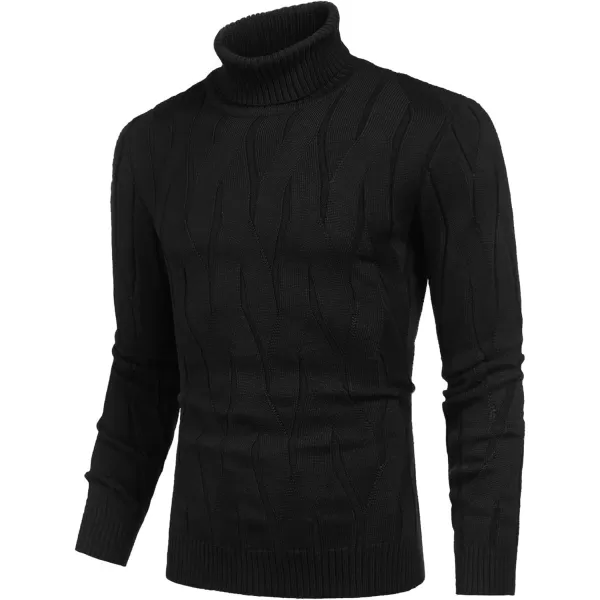 COOFANDY Men's Slim Fit Turtleneck Sweater Long Sleeve Casual Knitted Pullover Sweaters