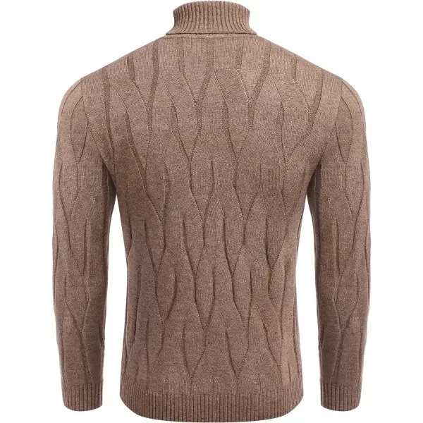 COOFANDY Men's Slim Fit Turtleneck Sweater Long Sleeve Casual Knitted Pullover Sweaters