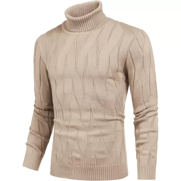 COOFANDY Men's Slim Fit Turtleneck Sweater Long Sleeve Casual Knitted Pullover Sweaters