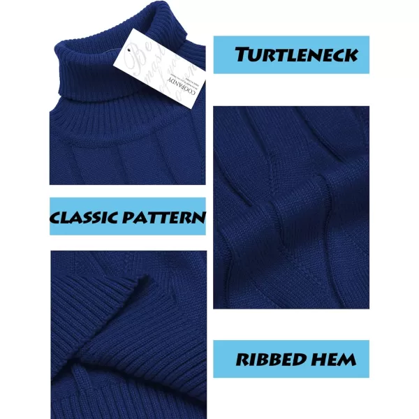 COOFANDY Men's Slim Fit Turtleneck Sweater Long Sleeve Casual Knitted Pullover Sweaters