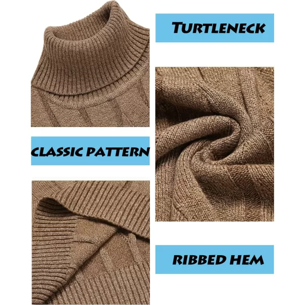 COOFANDY Men's Slim Fit Turtleneck Sweater Long Sleeve Casual Knitted Pullover Sweaters