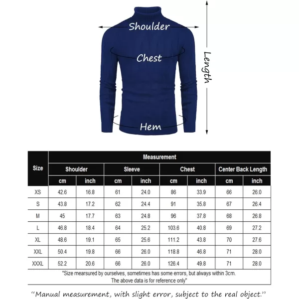 COOFANDY Men's Slim Fit Turtleneck Sweater Long Sleeve Casual Knitted Pullover Sweaters