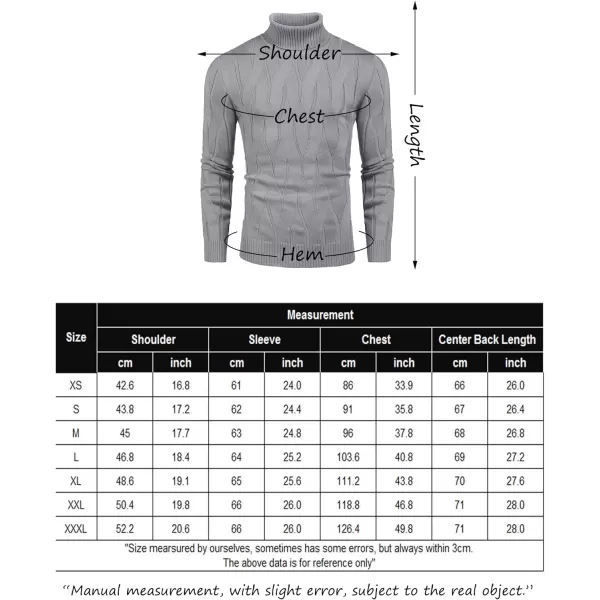 COOFANDY Men's Slim Fit Turtleneck Sweater Long Sleeve Casual Knitted Pullover Sweaters