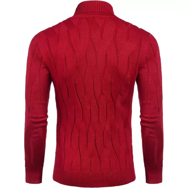 COOFANDY Men's Slim Fit Turtleneck Sweater Long Sleeve Casual Knitted Pullover Sweaters