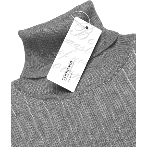 COOFANDY Men's Slim Fit Turtleneck Sweater Ribbed Knitted High Neck Pullover Sweaters