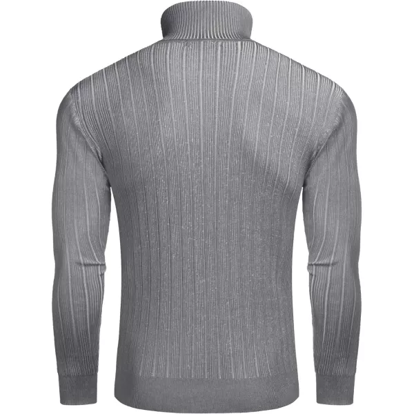 COOFANDY Men's Slim Fit Turtleneck Sweater Ribbed Knitted High Neck Pullover Sweaters