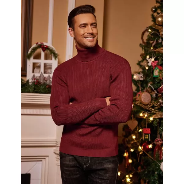 COOFANDY Men's Slim Fit Turtleneck Sweater Ribbed Knitted High Neck Pullover Sweaters