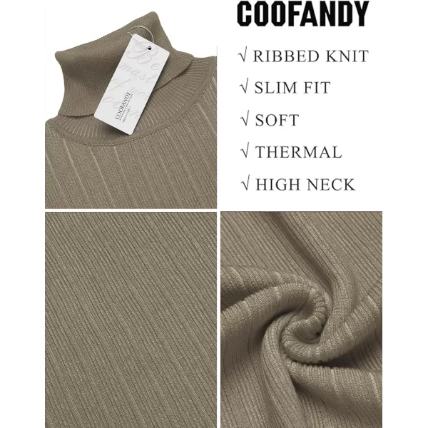 COOFANDY Men's Slim Fit Turtleneck Sweater Ribbed Knitted High Neck Pullover Sweaters