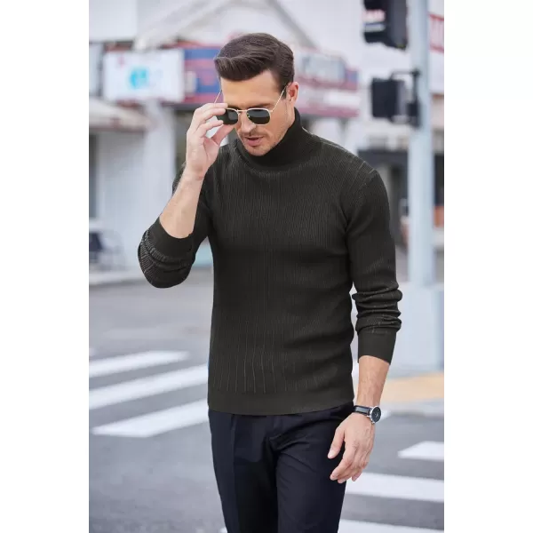 COOFANDY Men's Slim Fit Turtleneck Sweater Ribbed Knitted High Neck Pullover Sweaters