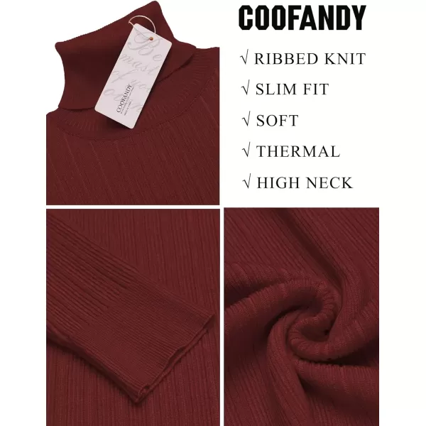 COOFANDY Men's Slim Fit Turtleneck Sweater Ribbed Knitted High Neck Pullover Sweaters
