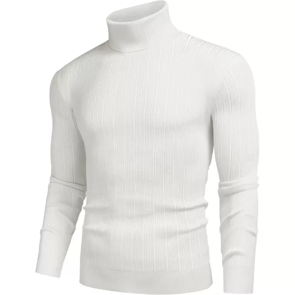 COOFANDY Men's Slim Fit Turtleneck Sweater Ribbed Knitted High Neck Pullover Sweaters