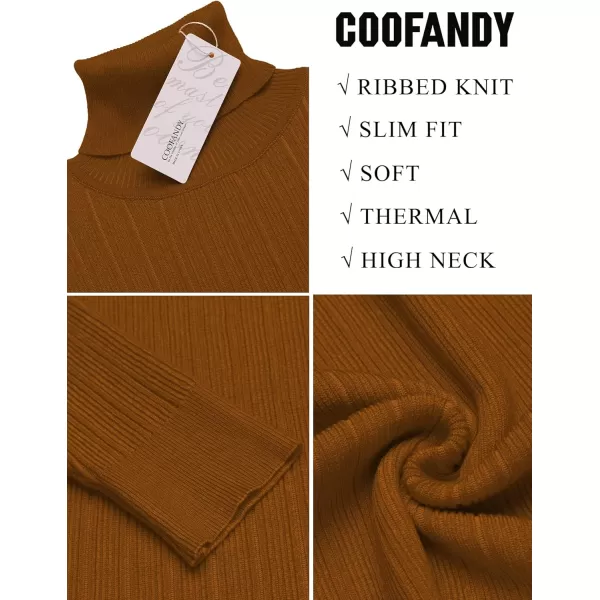 COOFANDY Men's Slim Fit Turtleneck Sweater Ribbed Knitted High Neck Pullover Sweaters