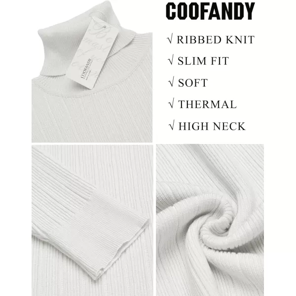 COOFANDY Men's Slim Fit Turtleneck Sweater Ribbed Knitted High Neck Pullover Sweaters