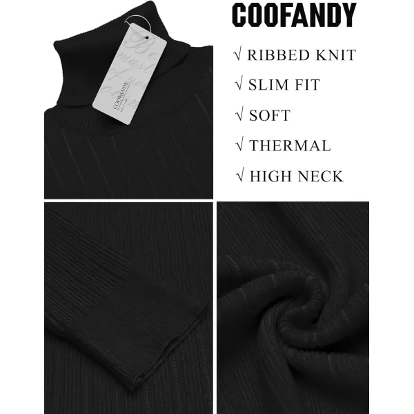 COOFANDY Men's Slim Fit Turtleneck Sweater Ribbed Knitted High Neck Pullover Sweaters