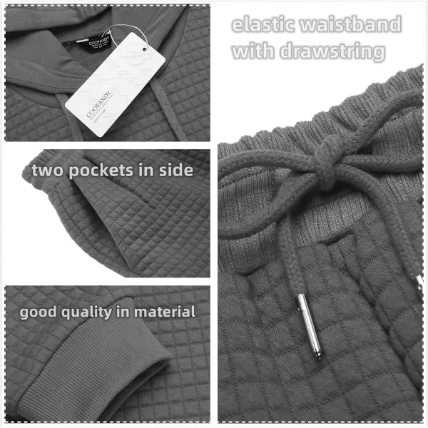 COOFANDY Men's Sweatsuits Sets 2 Piece Outfits Hooded Athletic Tracksuit Plaid Jacquard Jogging Suit Set