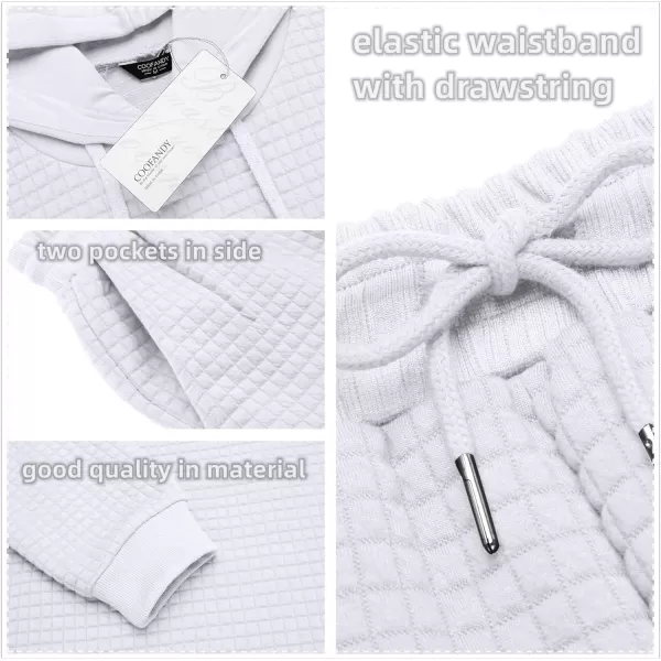 COOFANDY Men's Sweatsuits Sets 2 Piece Outfits Hooded Athletic Tracksuit Plaid Jacquard Jogging Suit Set