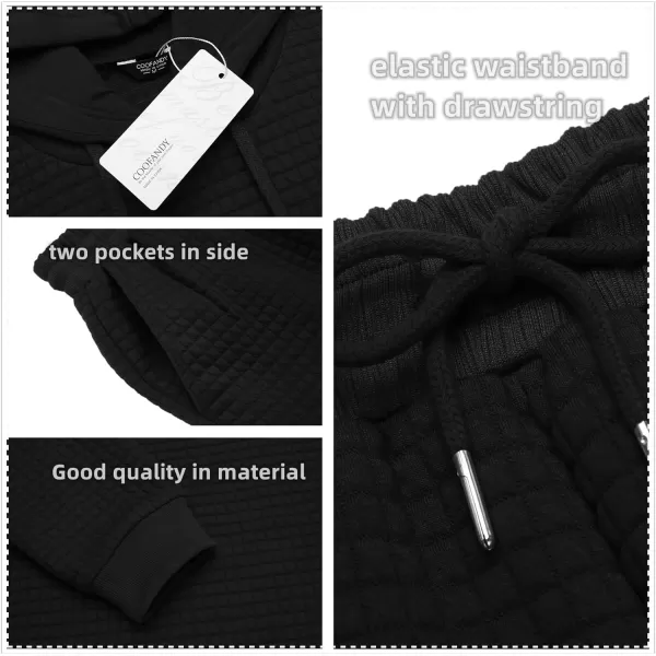 COOFANDY Men's Sweatsuits Sets 2 Piece Outfits Hooded Athletic Tracksuit Plaid Jacquard Jogging Suit Set
