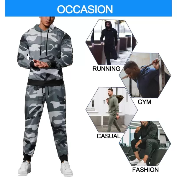 COOFANDY Men's Tracksuit 2 Piece Hoodie Sweatsuit Sets Casual Jogging Athletic Suits