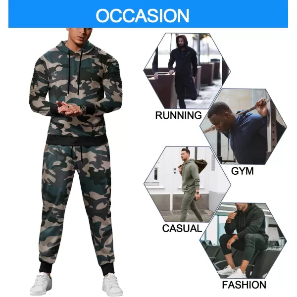 COOFANDY Men's Tracksuit 2 Piece Hoodie Sweatsuit Sets Casual Jogging Athletic Suits