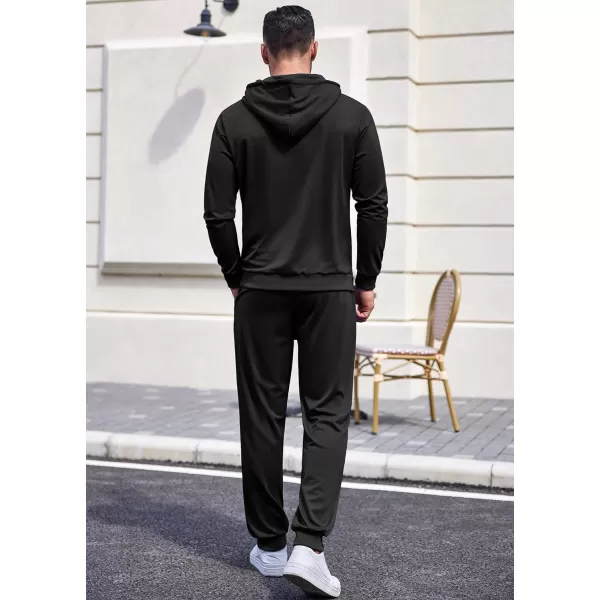 COOFANDY Men's Tracksuit 2 Pieces Long Sleeve Sets Casual Hooded Sweatsuits Jogging Suits