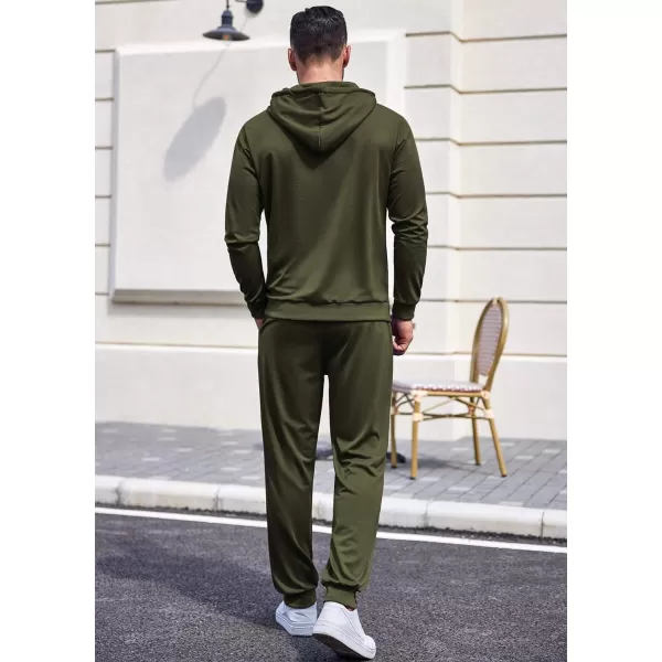 COOFANDY Men's Tracksuit 2 Pieces Long Sleeve Sets Casual Hooded Sweatsuits Jogging Suits