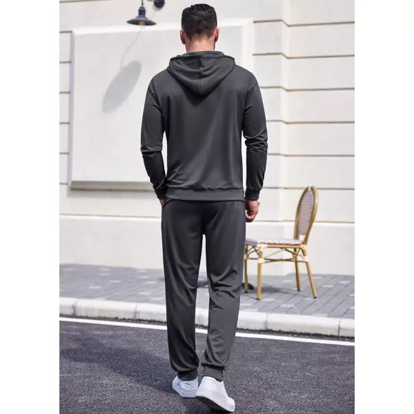 COOFANDY Men's Tracksuit 2 Pieces Long Sleeve Sets Casual Hooded Sweatsuits Jogging Suits