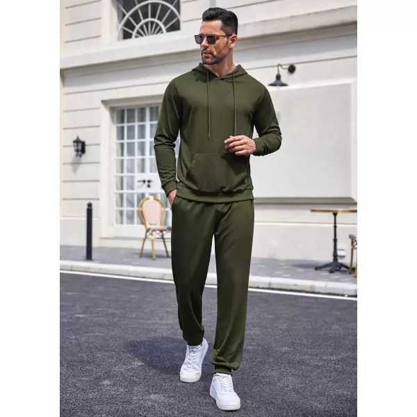 COOFANDY Men's Tracksuit 2 Pieces Long Sleeve Sets Casual Hooded Sweatsuits Jogging Suits