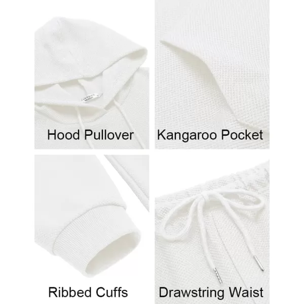 COOFANDY Men's Tracksuits 2 Pieces Waffle Hoodies Sweatsuit Sets Sports Jogging Suit Set