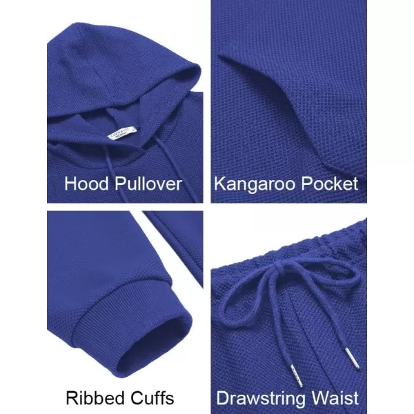 COOFANDY Men's Tracksuits 2 Pieces Waffle Hoodies Sweatsuit Sets Sports Jogging Suit Set