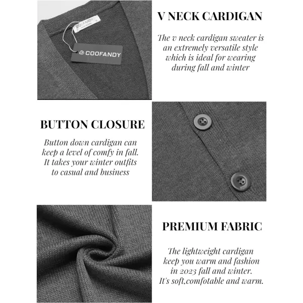 COOFANDY Men's V Neck Cardigan Sweater Casual Lightweight Button Down Knitted Cardigan Sweater