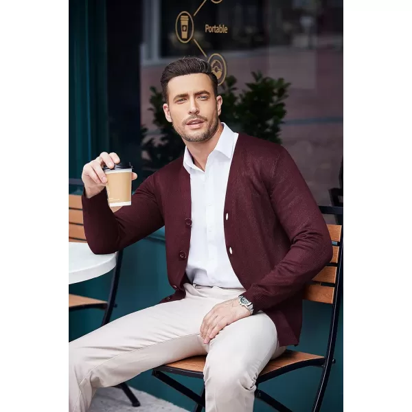 COOFANDY Men's V Neck Cardigan Sweater Casual Lightweight Button Down Knitted Cardigan Sweater
