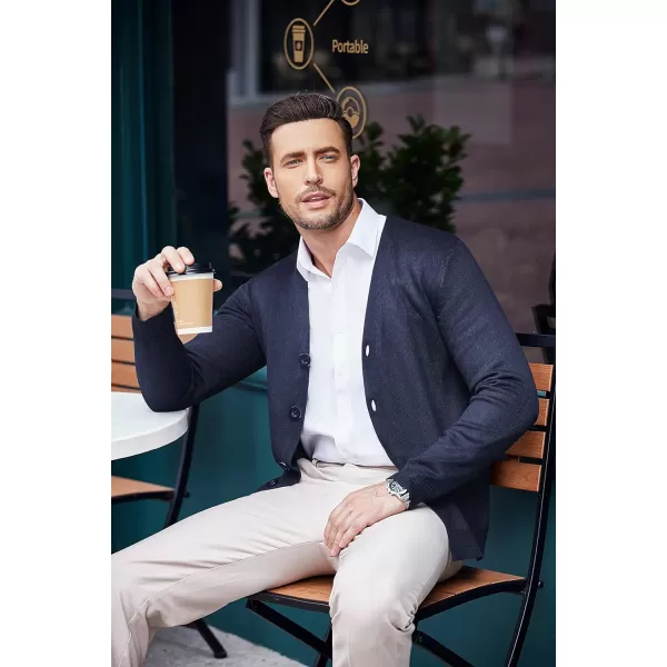 COOFANDY Men's V Neck Cardigan Sweater Casual Lightweight Button Down Knitted Cardigan Sweater