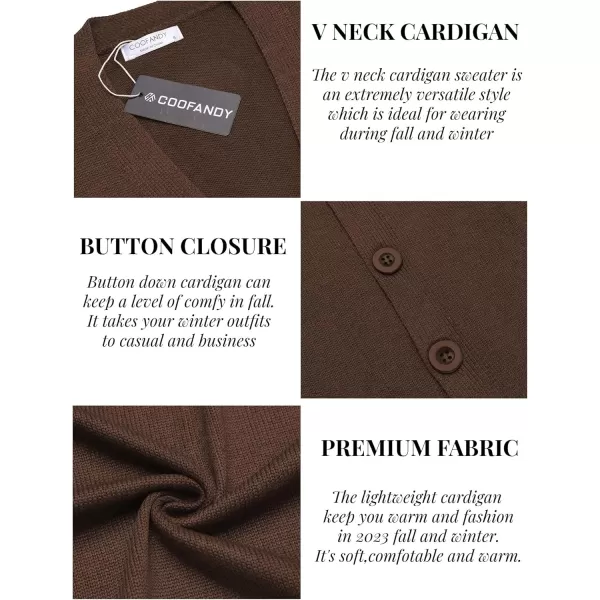 COOFANDY Men's V Neck Cardigan Sweater Casual Lightweight Button Down Knitted Cardigan Sweater