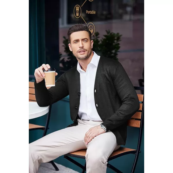 COOFANDY Men's V Neck Cardigan Sweater Casual Lightweight Button Down Knitted Cardigan Sweater