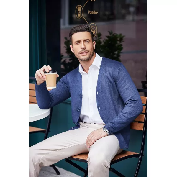 COOFANDY Men's V Neck Cardigan Sweater Casual Lightweight Button Down Knitted Cardigan Sweater