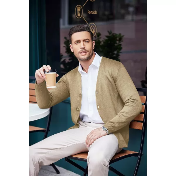 COOFANDY Men's V Neck Cardigan Sweater Casual Lightweight Button Down Knitted Cardigan Sweater