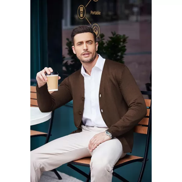 COOFANDY Men's V Neck Cardigan Sweater Casual Lightweight Button Down Knitted Cardigan Sweater