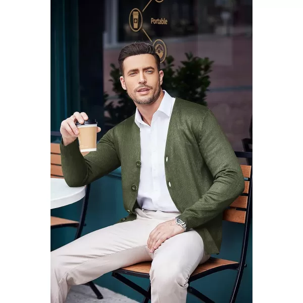 COOFANDY Men's V Neck Cardigan Sweater Casual Lightweight Button Down Knitted Cardigan Sweater