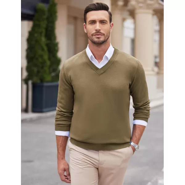 COOFANDY Mens V Neck Dress Sweater Long Sleeve Slim Fit Fashion Pullover Sweater