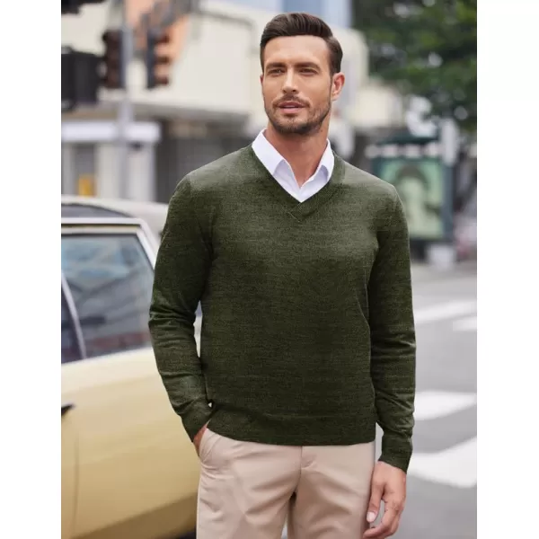 COOFANDY Mens V Neck Dress Sweater Long Sleeve Slim Fit Fashion Pullover Sweater