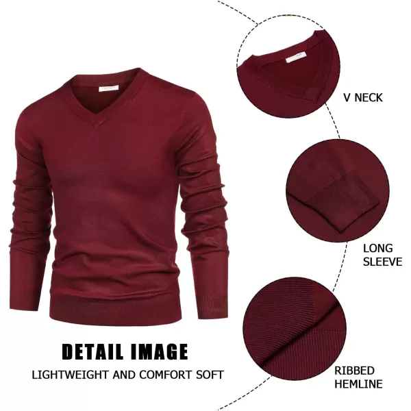 COOFANDY Mens V Neck Dress Sweater Long Sleeve Slim Fit Fashion Pullover Sweater