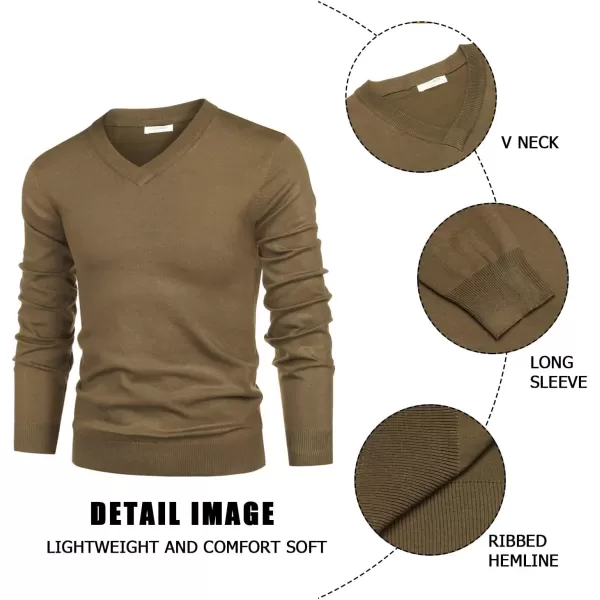 COOFANDY Mens V Neck Dress Sweater Long Sleeve Slim Fit Fashion Pullover Sweater