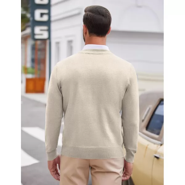 COOFANDY Mens V Neck Dress Sweater Long Sleeve Slim Fit Fashion Pullover Sweater