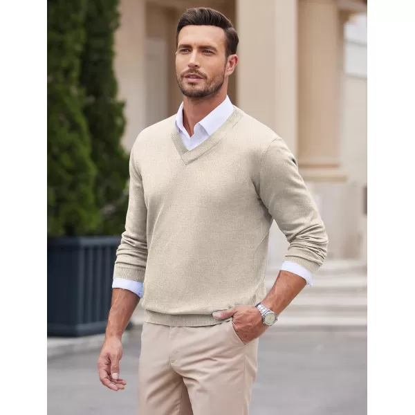 COOFANDY Mens V Neck Dress Sweater Long Sleeve Slim Fit Fashion Pullover Sweater