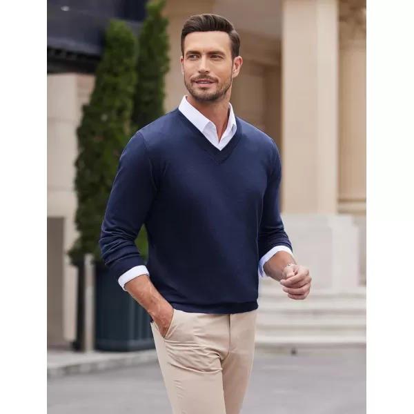 COOFANDY Mens V Neck Dress Sweater Long Sleeve Slim Fit Fashion Pullover Sweater
