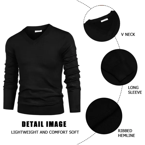 COOFANDY Mens V Neck Dress Sweater Long Sleeve Slim Fit Fashion Pullover Sweater