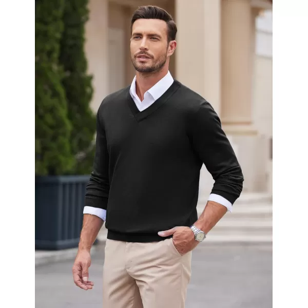 COOFANDY Mens V Neck Dress Sweater Long Sleeve Slim Fit Fashion Pullover Sweater